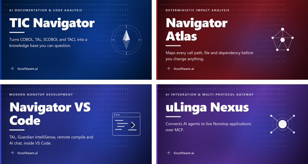 TIC Navigator, Atlas, Navigator VS Code and uLinga Nexus